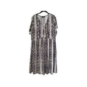 Lane Bryant Dress Size 18/20 Snakeskin Printed Fit And Flare Short Sleeve